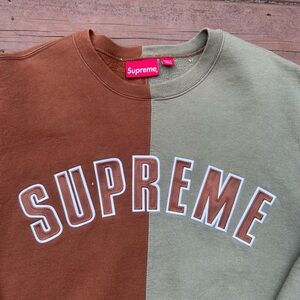 Supreme split color crewneck